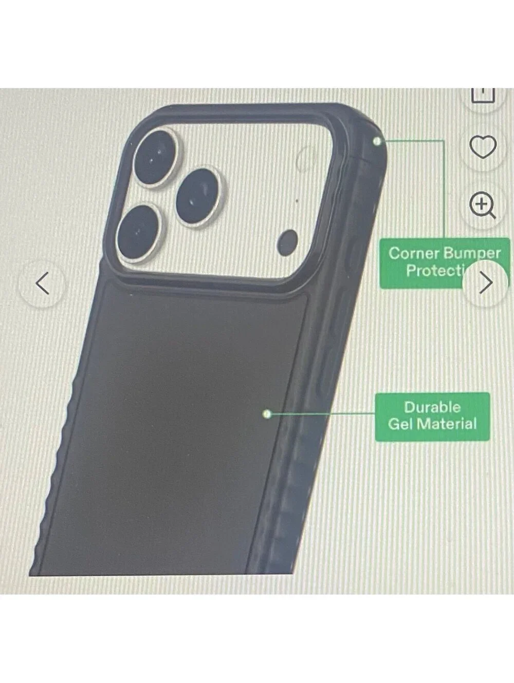 Onn Protective Gel Case for iPhone 17 Pro Black